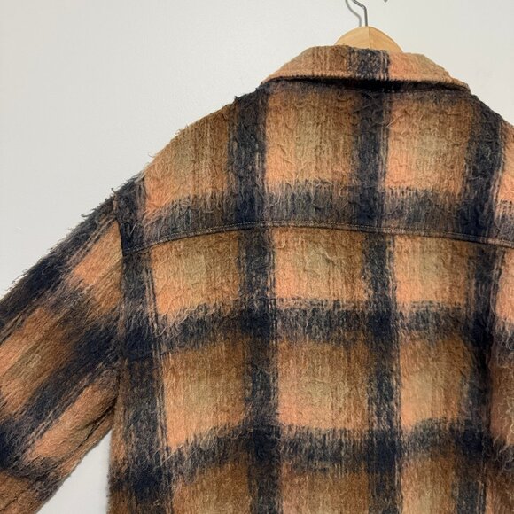 American Eagle | Lined Brushed Plaid Neutral Tone Jacket - Size M - Picture 6 of 14